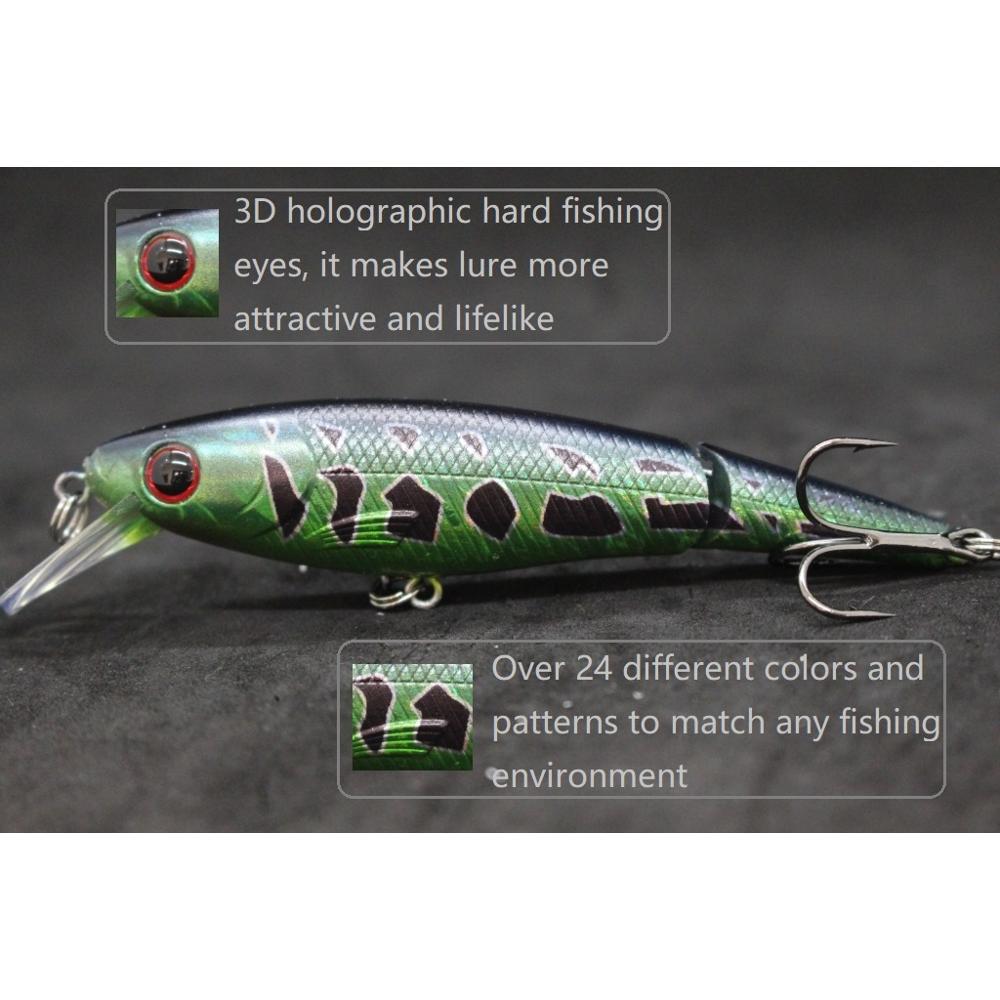 WLure 낚시 미끼 10cm 14g 조인티드 미노우  - Fishing Hook Size 리뷰 및 가격