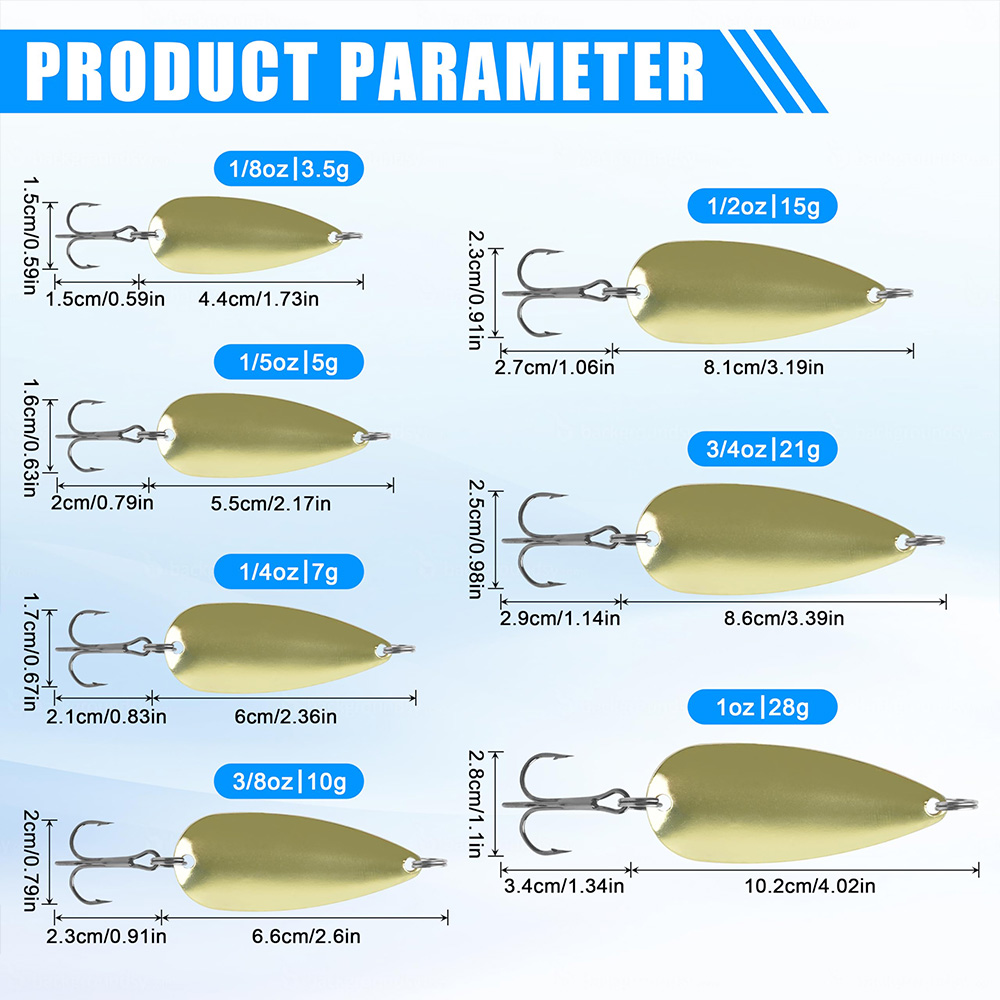 5개입 낚시 스푼 메탈 낚시 미끼 골드 지깅 캐스팅 루 - Fishing Hook Treble 리뷰 및 가격