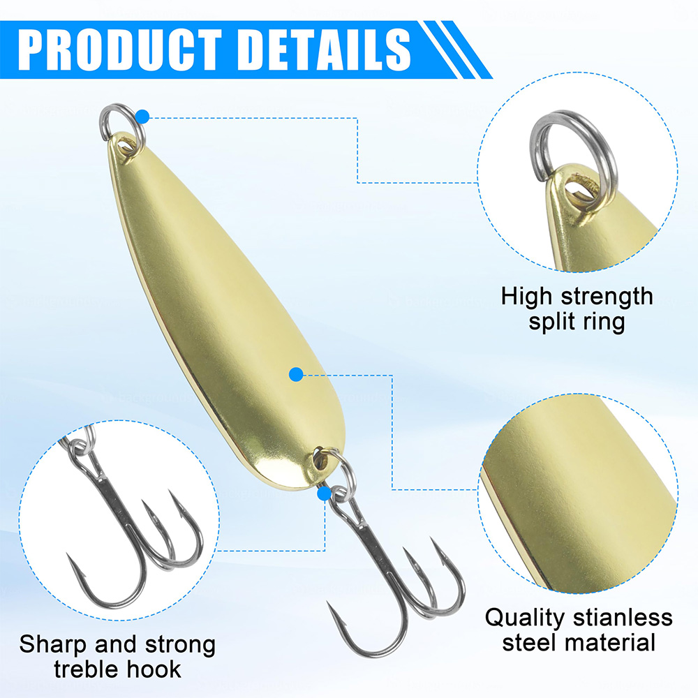 5개입 낚시 스푼 메탈 낚시 미끼 골드 지깅 캐스팅 루 - Fishing Hook Treble 리뷰 및 가격