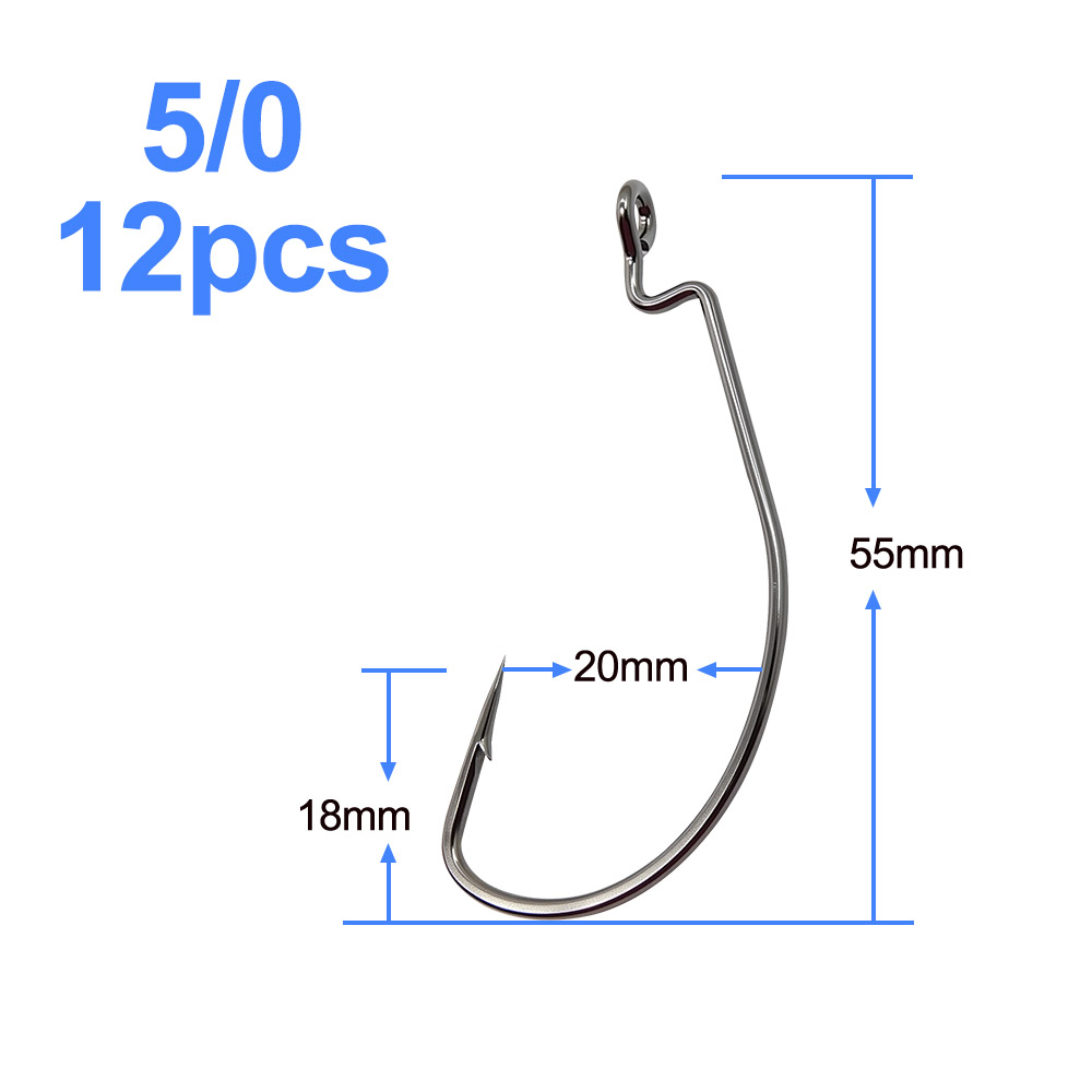 ESFISHING 오프셋 훅 탄소강 낚시 바늘 크랭크  - Fishing Hook Size 리뷰 및 가격