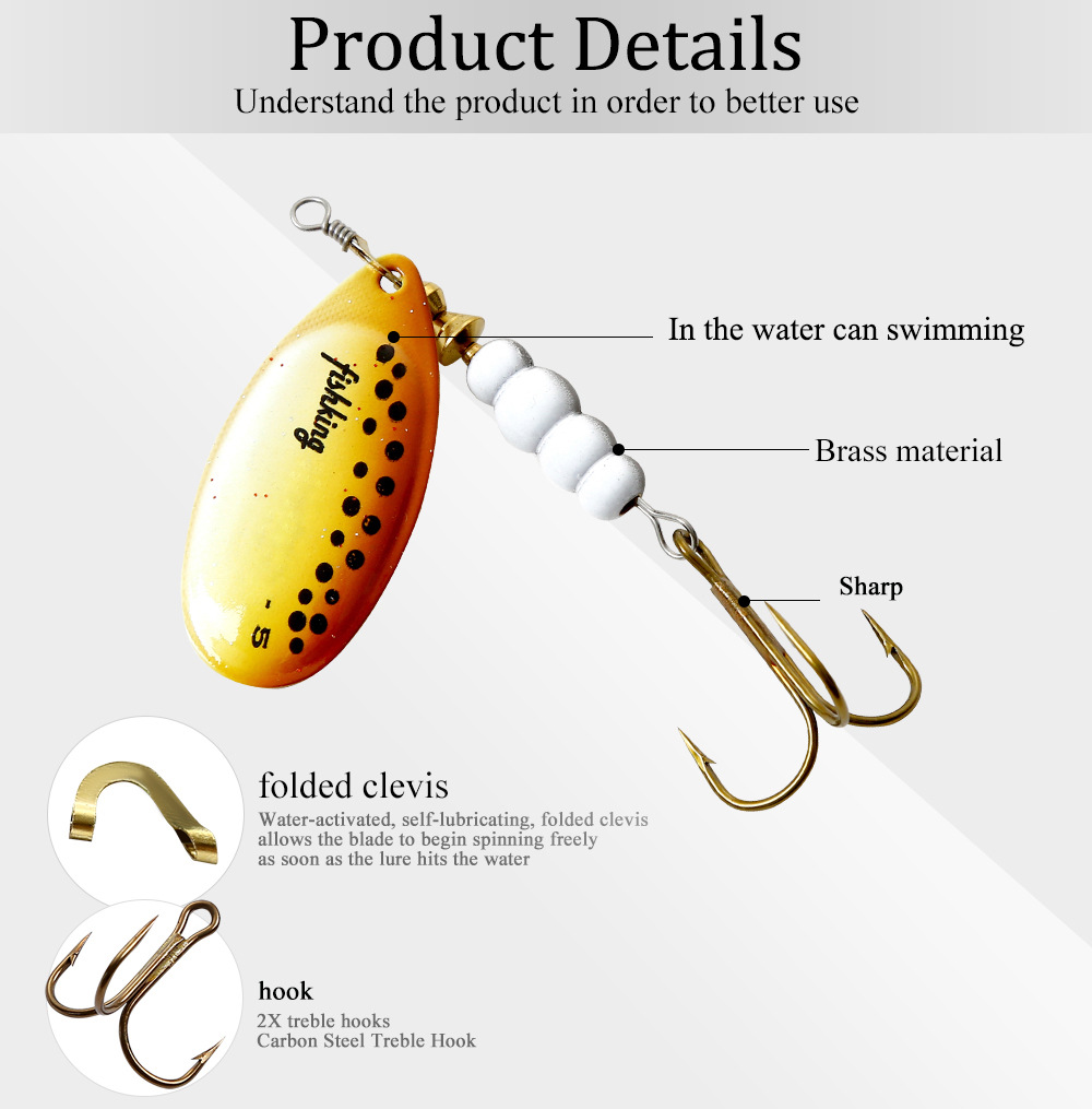 1pcs 스피너 미끼 3.9/4.6/7.4/10.8/1 - Fishing Hook Treble 리뷰 및 가격