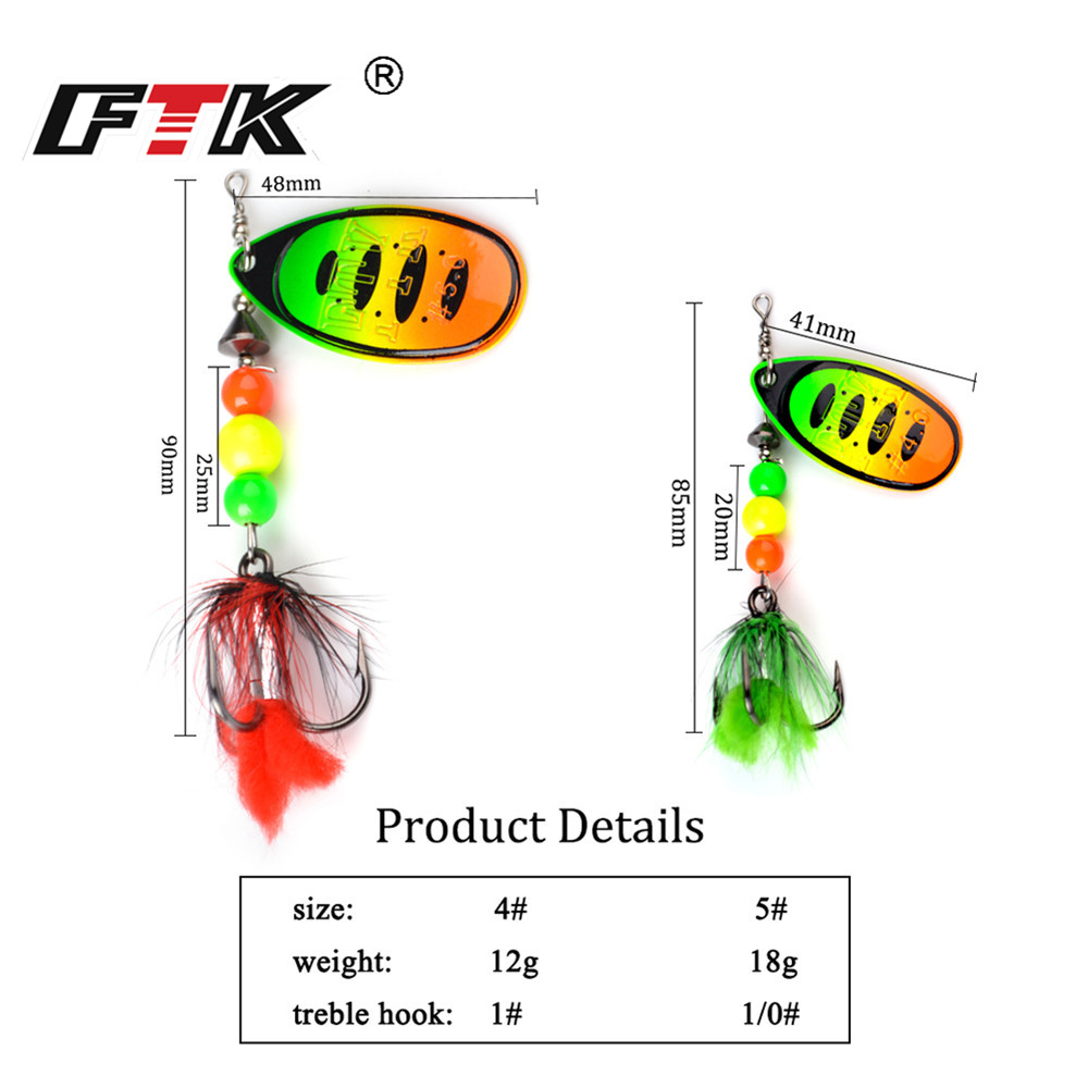 FTK-12g 18g Wobblers 금속 낚시 미끼, - Fishing Hook Treble 리뷰 및 가격