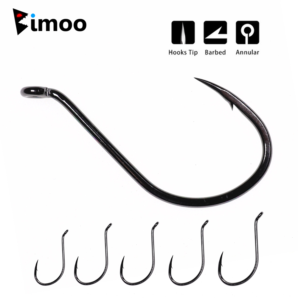 Bimoo 20pcs 오프셋 문어 부리 후크 고 탄소강 - Fishing Hook Barbless 리뷰 및 가격