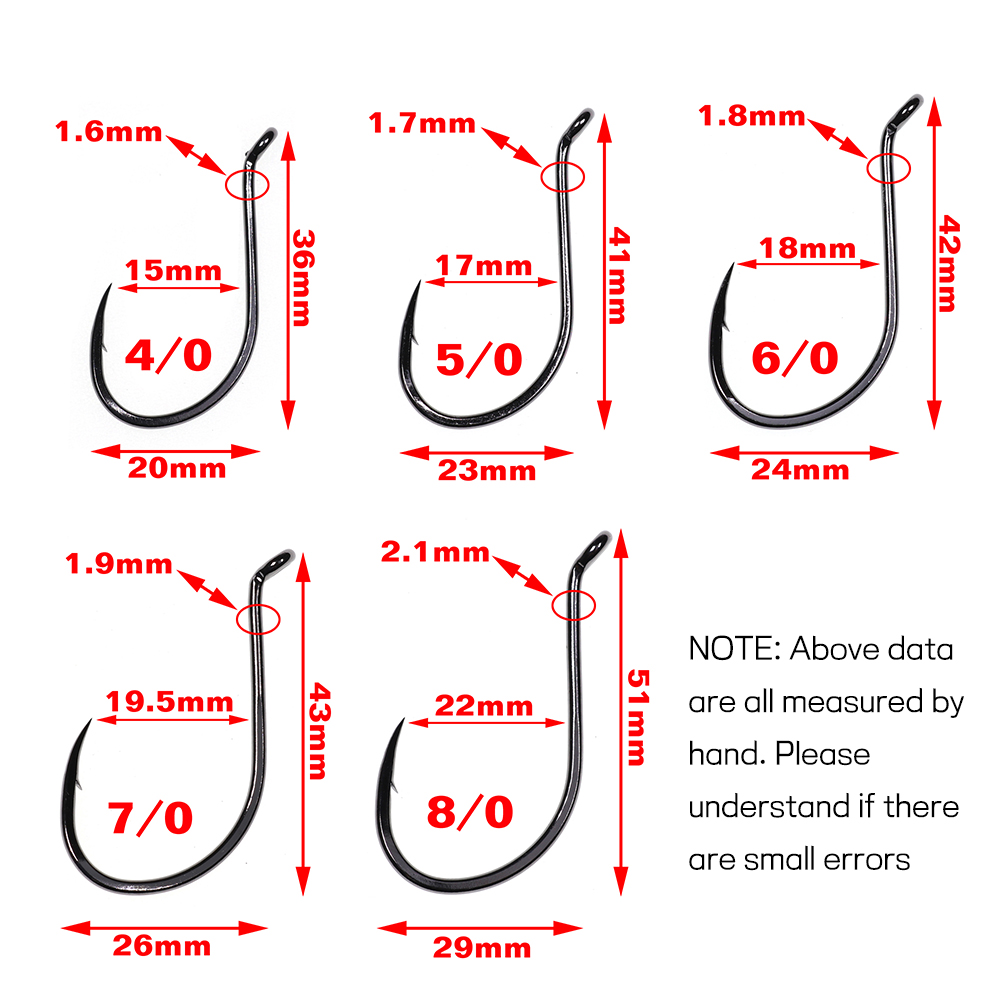 Bimoo 20pcs 오프셋 문어 부리 후크 고 탄소강 - Fishing Hook Barbless 리뷰 및 가격