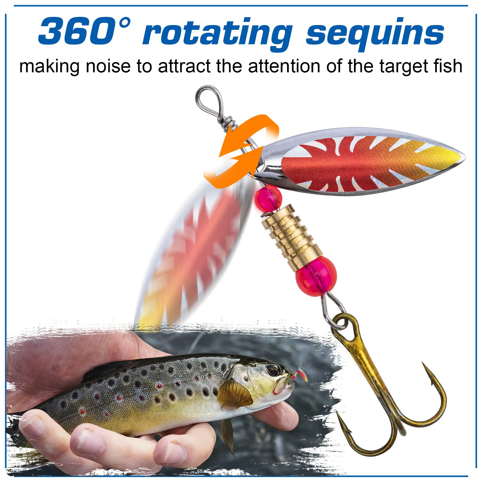 Goture 16개/상자 스피너 스푼 금속 미끼 5.5 - Fishing Hook Size 리뷰 및 가격