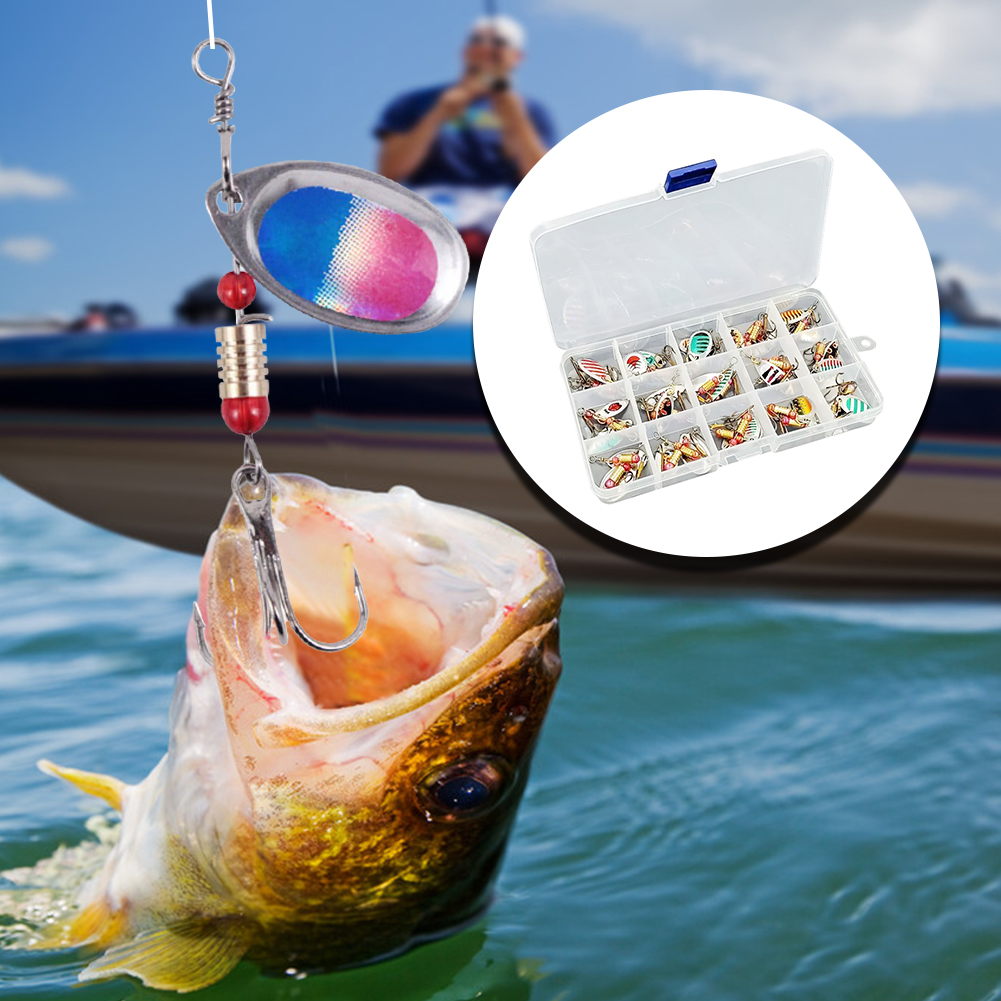 30개 금속 스푼 스피너 낚시 루어 트레블 훅 스푼베이 - Fishing Hook Treble 리뷰 및 가격